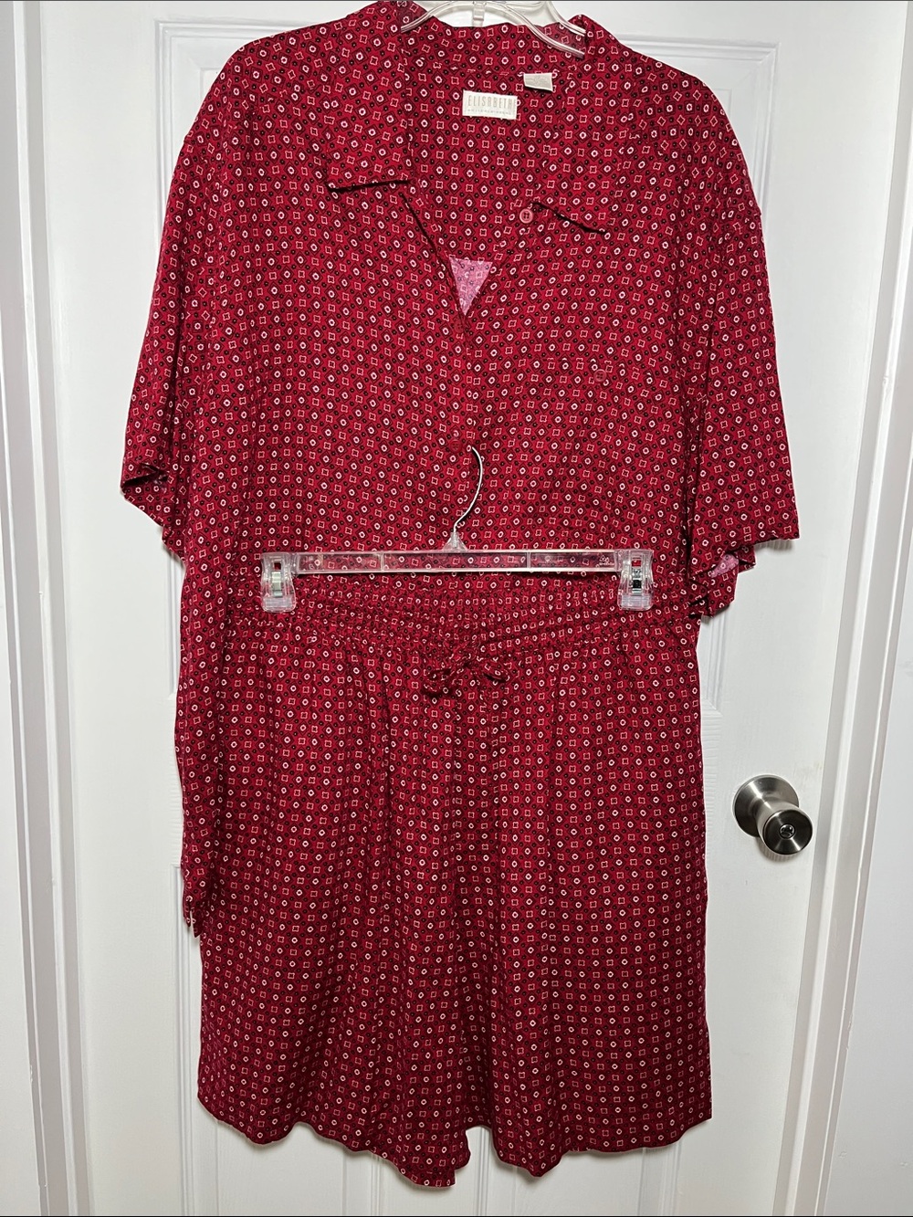 Liz Claiborne Elizabeth 90’s Red Printed Women's Shorts Set